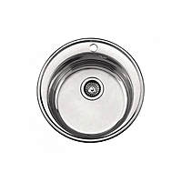 Мойка для кухни Ledeme L65151, врезная, нержавеющая сталь, d = 510 мм, сифон, хром