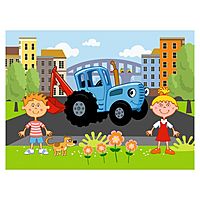 Пазл-рамка «Синий трактор», №4 15 элементов