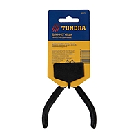 Длинногубцы TUNDRA mini, никелированные, обрезиненные рукоятки, 130 мм