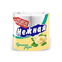 Туалетная бумага «Нежная» со втулкой, аромат розы, 2 слоя, 4 рулона
