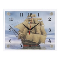 Часы настенные "Корабль" стекло 20х26 см микс