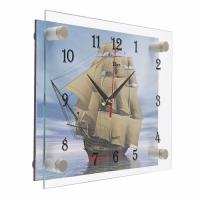 Часы настенные "Корабль" стекло 20х26 см микс
