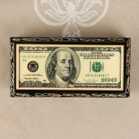 Шкатулка - купюрница «Доллар», 8,5х17 см, лаковая миниатюра, микс