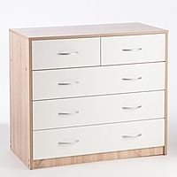 Комод 5 ящиков  900х480х800 дуб сонома/белый