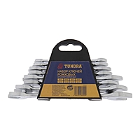 Набор ключей рожковых в холдере TUNDRA, хромированные, 6 - 17 мм, 8 шт.