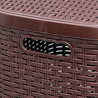 Корзина для белья с крышкой Виолет «Ротанг», 40 л, 37×29×48 см, цвет коричневый