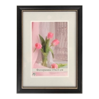 Фоторамка для фото 15х21 см Simple чёрная с золотистым тиснением