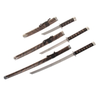 Сувенирное оружие «Катаны на подставке», коричневые ножны под тигра