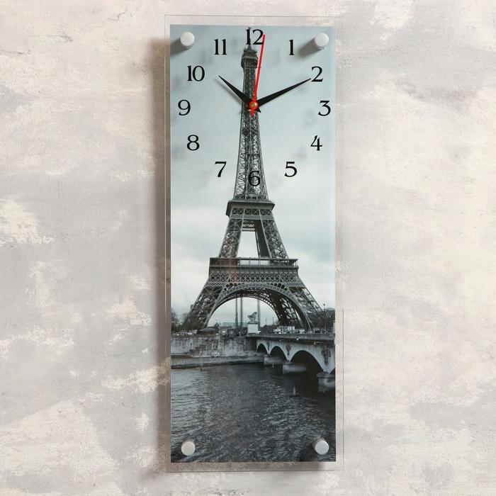 Часы-картина настенные "Эйфелева башня", 20х50 см
