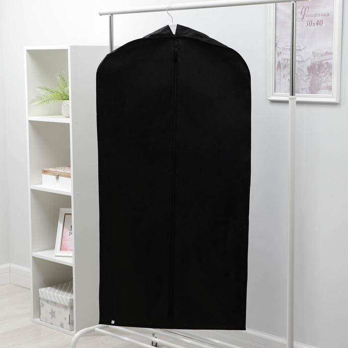 Чехол для одежды, зимний спанбонд 120х60х10 см, цвет черный