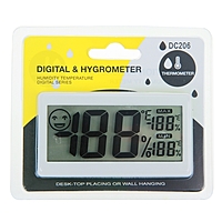 Термометр электронный с гигрометром (DC206), на батарейках, пластик
