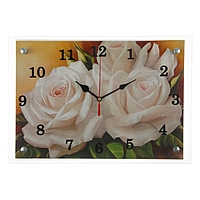 Часы настенные прямоугольные "Цветы", микс 25х35 см