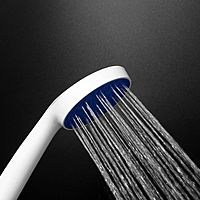 Лейка для душа ZEIN Z0210, 1 режим, пластик, белая, с, сини, вставка