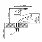 Смеситель для раковины Эверест B10-029M без гибкой подводки