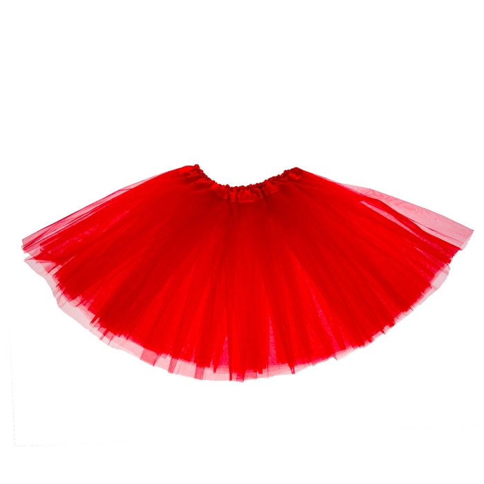Карнавальная юбка 3-х слойная 4-6 лет, цвет красный