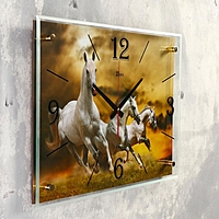 Часы настенные прямоугольные "Лошади" 40х56 см микс