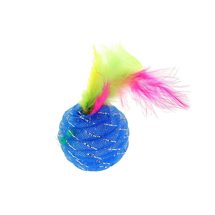 Шар-погремушка Праздничный с перьями, 4,5 см, микс цветов