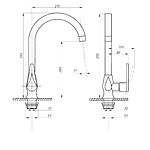 Смеситель для кухни ПрофСан ПСМ-301-3 STEEL BLACK черный