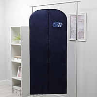Чехол для одежды спанбонд, с окном 60х140 см, цвет синий