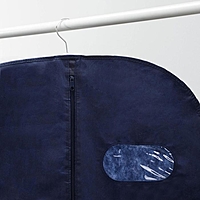 Чехол для одежды спанбонд, с окном 60х140 см, цвет синий
