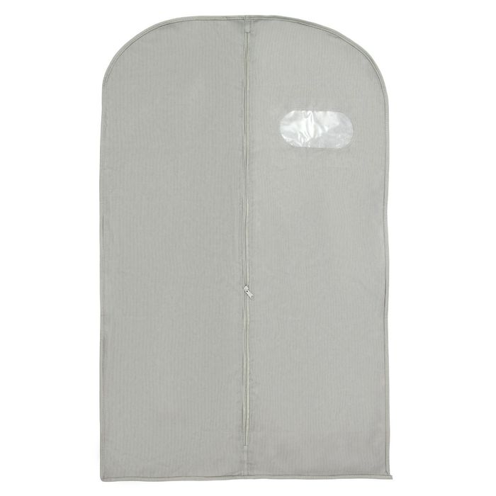 Чехол для одежды спанбонд, с окном 60х120 см, цвет серый