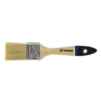 Кисть плоская TUNDRA, натуральная щетина, деревянная ручка, 1.5", 38 мм