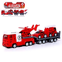 Грузовик инерционный "Автовоз" с 2 машинками и 1 вертолетом