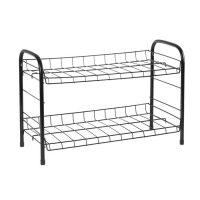 Этажерка для обуви разборная, 2 полки, цвет черный