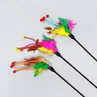 Дразнилка с перьями и пружинками "Позитив", микс цветов