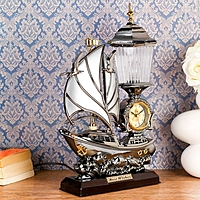 Часы-светильник с будильником "Корабль с парусами", от 220v