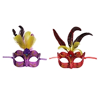 Карнавальная маска "Новинка" с перьями, цвета МИКС