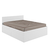 Кровать 1600 с ящиками и основанием Мадера, с/м 1600х2000, Белый