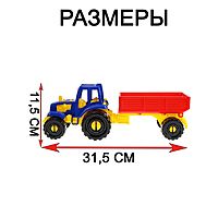 Игрушка Трактор Иван с бортовым прицепом классический