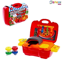 ЭВРИКИ Набор для игры с пластилином "Пиццерия", 4 баночки с пластилином