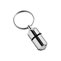 Адресник для вложения записки широкий, капсула 2,2 х 1,3 см, серебристый