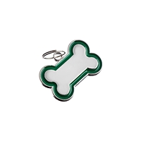 Адресник под гравировку "Косточка" объёмная, 3,2 х 2,3 см, зелёный