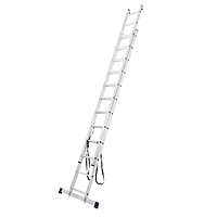 Лестница TUNDRA, двухсекционная, алюминиевая, 12 ступеней