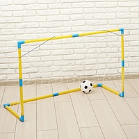 Ворота футбольные "Весёлый футбол" с сеткой, с мячом, размер ворот 120 х 49 х 78