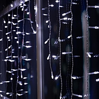 Гирлянда "Бахрома-арка" 1 х 1 м , IP20, прозрачная нить, 126 LED, свечение белое, 8 режимов, 220 В