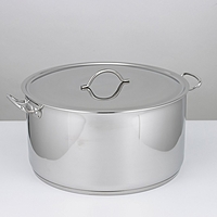 Кастрюля цельнотянутая с теплораспределительным слоем, 25 л, d=39,6 см