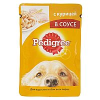 Влажный корм Pedigree для собак, курица в соусе, пауч, 85 г