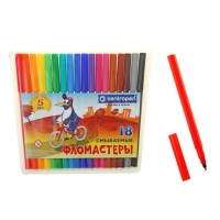 Фломастеры 18 цветов "Пингвины" смываемые