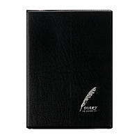 Записная книжка, формат А7, 70 листов, клетка, обложка пвх черная, Перо