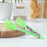 Щипцы кулинарные "Лопатка" 25*5 см, цвета зеленый