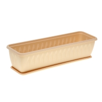 Балконный ящик с поддоном 60 см "Алиция", цвет белая глина