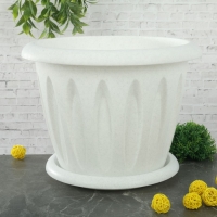 Горшок для растений "Фелиция" 10,4 л d=32 см с поддоном, цвет мрамор