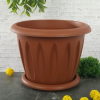 Горшок для растений "Фелиция" 6,4 л d=27 см с поддоном, цвет терракотовый