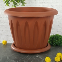 Горшок для растений "Фелиция" 10,4 л d=32 см с поддоном, цвет терракотовый