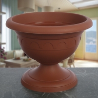 Вазон низкий "Колывань" 5,3 л d=30 см, цвет терракотовый