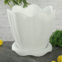 Горшок "Эдельвейс" с поддоном 3 л d=20 см, цвет мрамор